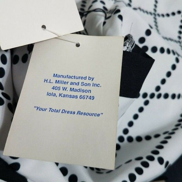 Vintage Nancy II Secretary Dress Size 18WP White Black Button Front 60s 70s - Picture 9 of 10